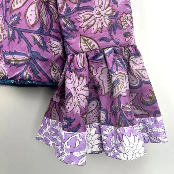 NWT Alix of Bohemia Carnaby Floral Patchwork Jacket, Purple Amethyst, Sz S